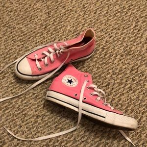 Pink High Top Converse Sneakers